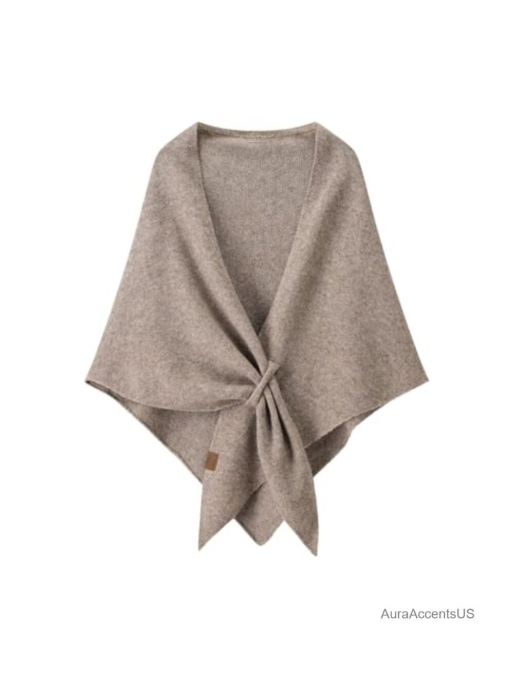 Oversized Knit Shawl Wrap Wool Cashmere Blend One Size Triangle Scarf